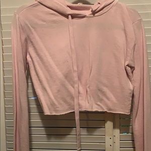 Light pink cropped hoodie